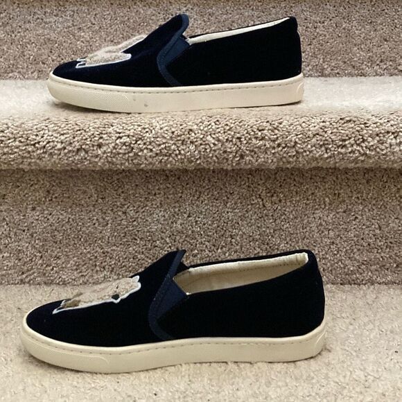 Soludos Women's Navy Velvet Llama Shoes Embroidered Slip On Sneakers Size 7‎ - Picture 3 of 7